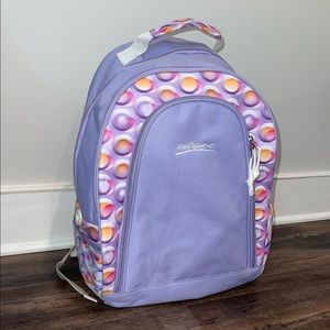 Extreme backpack light purple with an adorable circle design!